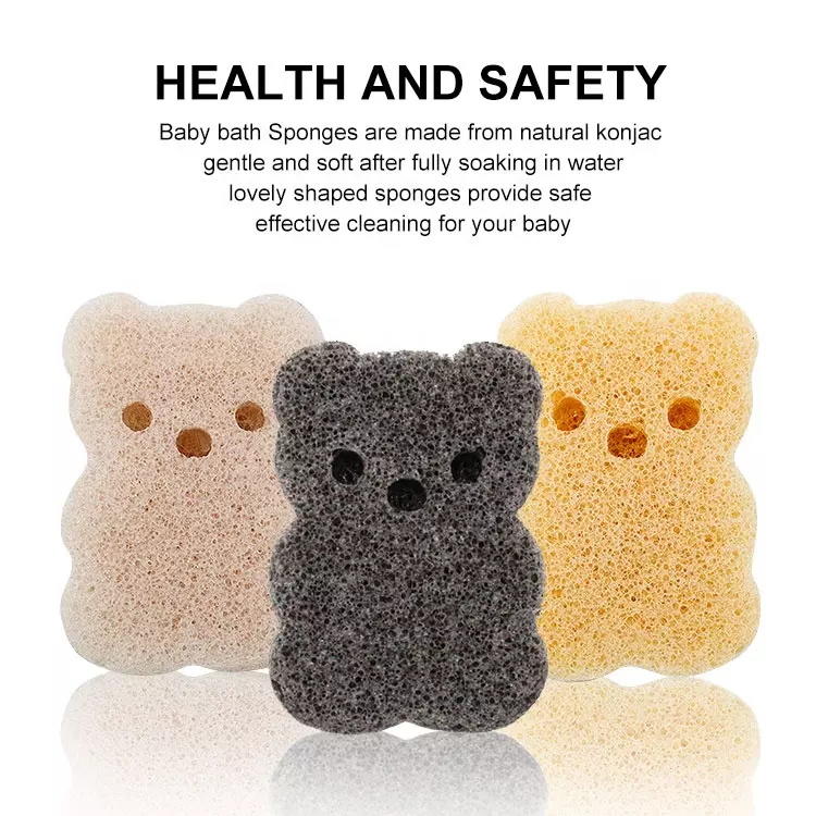 Natural biodegradable gentle exfoliating facial cleaning or body bath sponges for baby using
