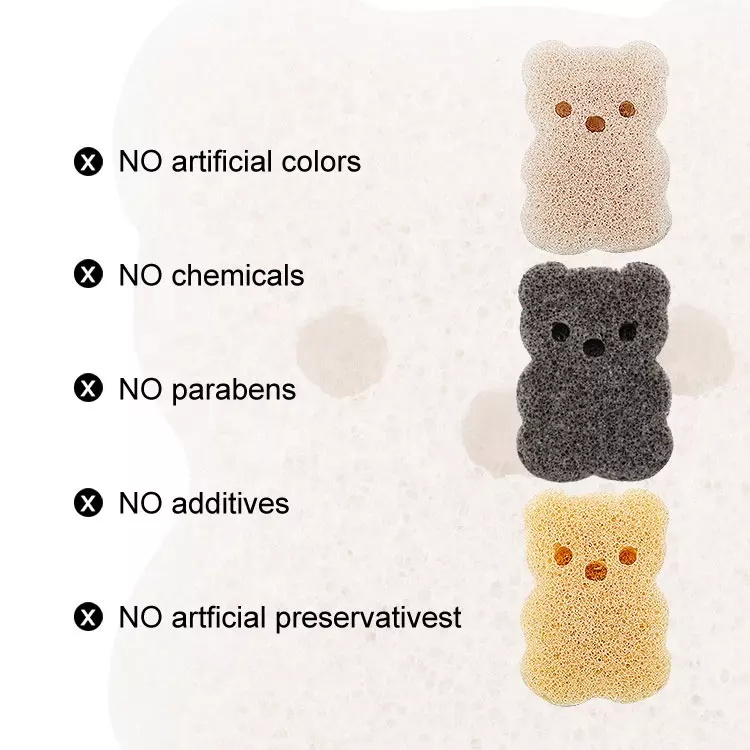 Natural biodegradable gentle exfoliating facial cleaning or body bath sponges for baby using