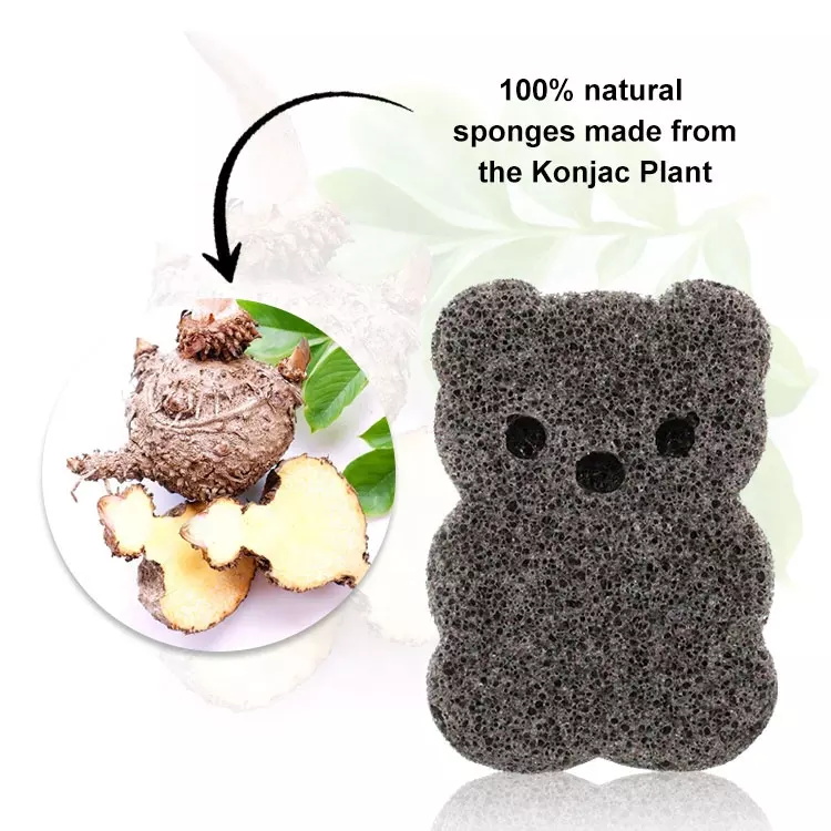 Natural biodegradable gentle exfoliating facial cleaning or body bath sponges for baby using