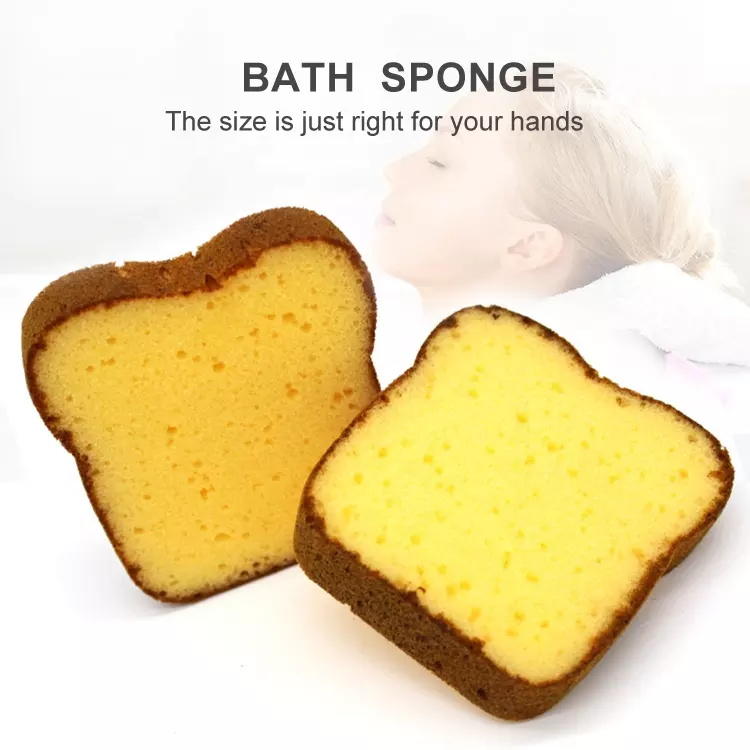 Ultra soft absorbent breathable skin-friendly cute bread design bath sponge for baby bathing
