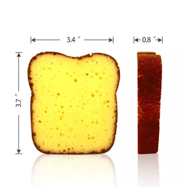 Ultra soft absorbent breathable skin-friendly cute bread design bath sponge for baby bathing