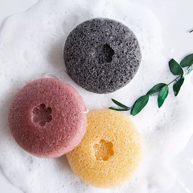 Natural original gentle sensitive skin face cleaning baby body exfoliating konjac sponge