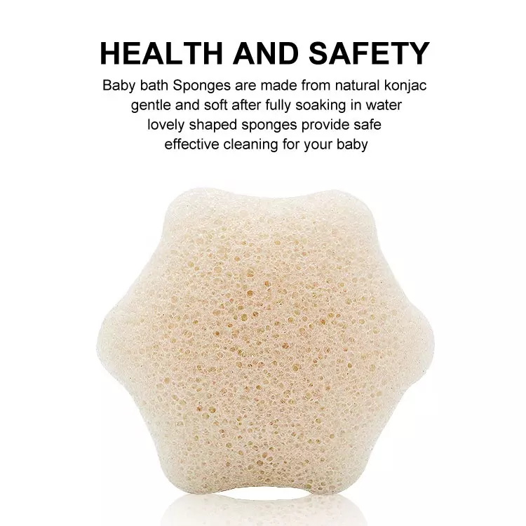 Natural biodegradable white soft gentle exfoliating baby body wash bathing sponge