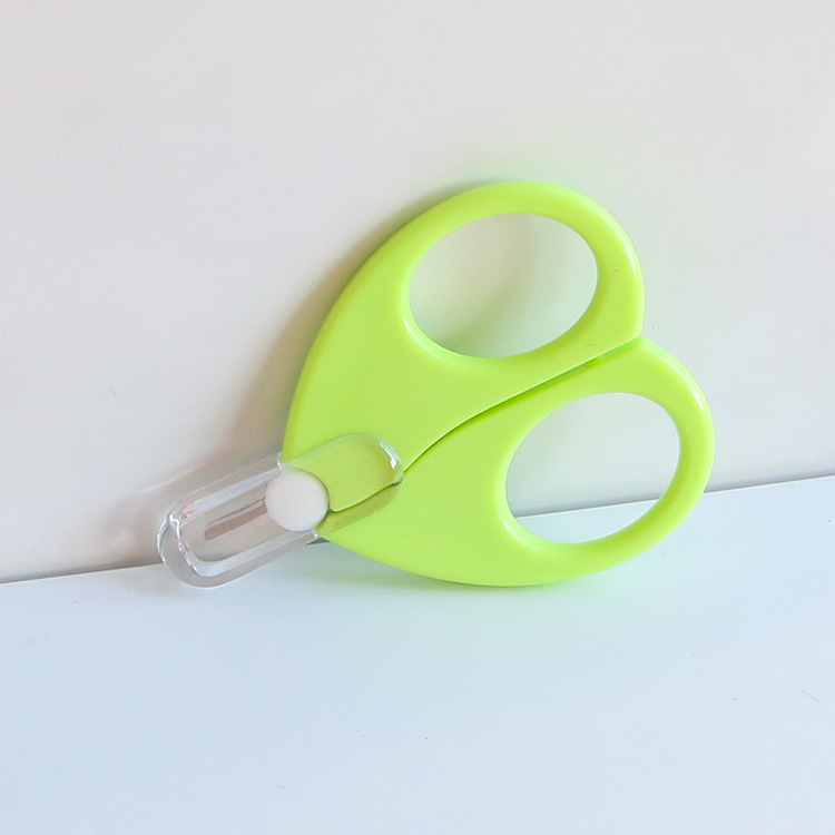 Professional stainless steel baby manicure care tool newborn nail scissors with protective cover