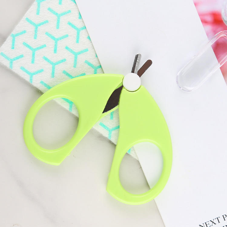 Professional stainless steel baby manicure care tool newborn nail scissors with protective cover