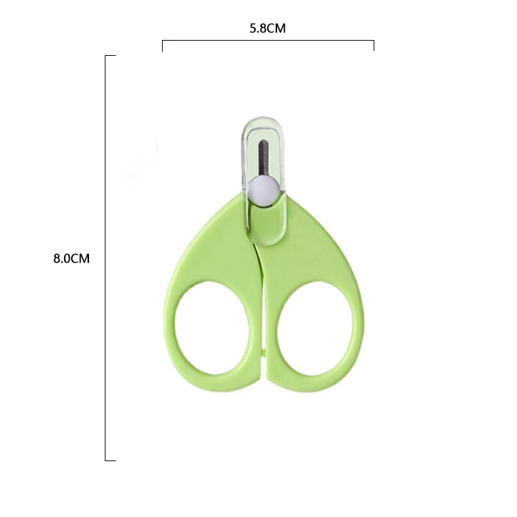 Professional stainless steel baby manicure care tool newborn nail scissors with protective cover