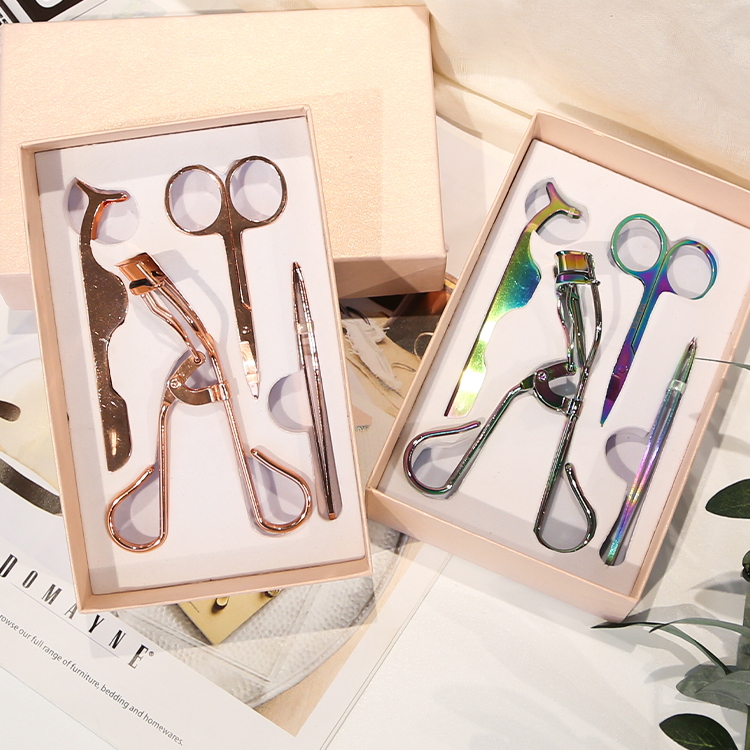 Gift box Curling Curler eyebrow trimming eyebrow clipper clip four-pcs eyelash curler set