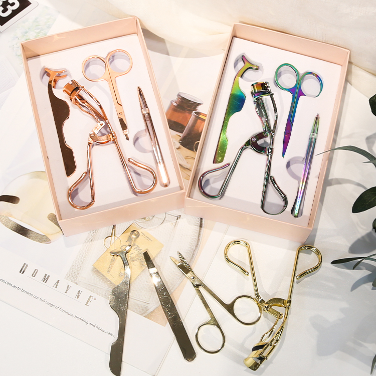 Gift box Curling Curler eyebrow trimming eyebrow clipper clip four-pcs eyelash curler set