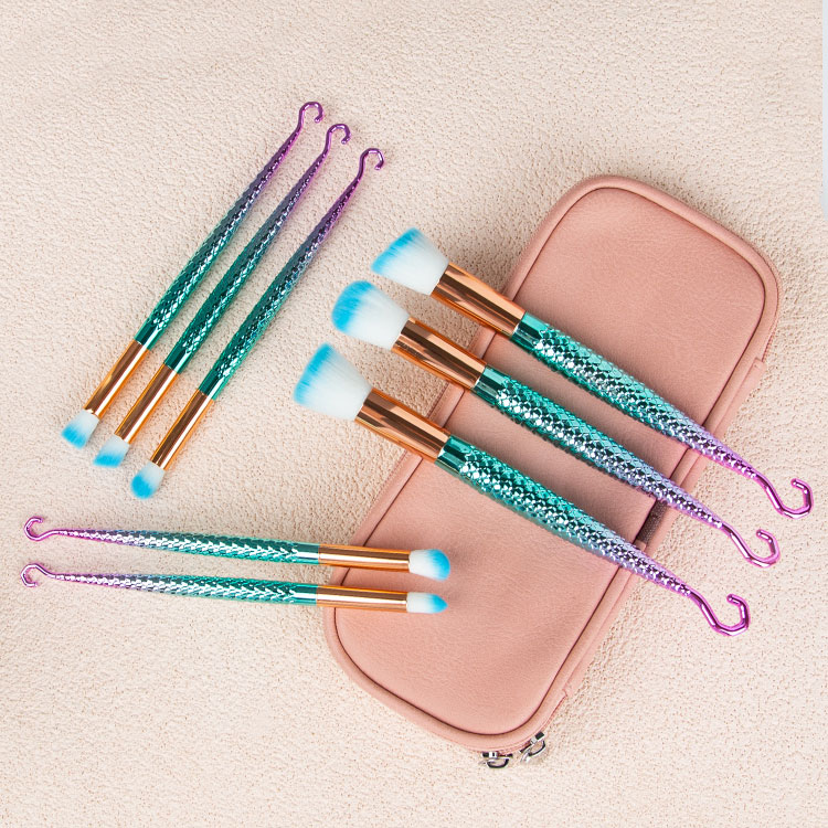 New makeup Beauty tool Makeup brush full set with mermaid handle