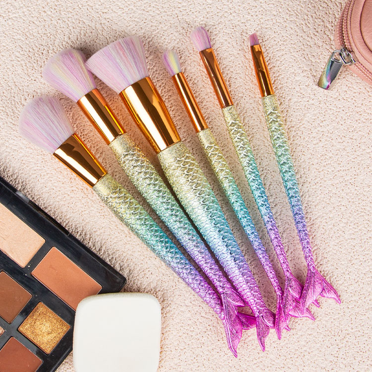 5 Pcs-set Gradient Color Mermaid Makeup Brushes