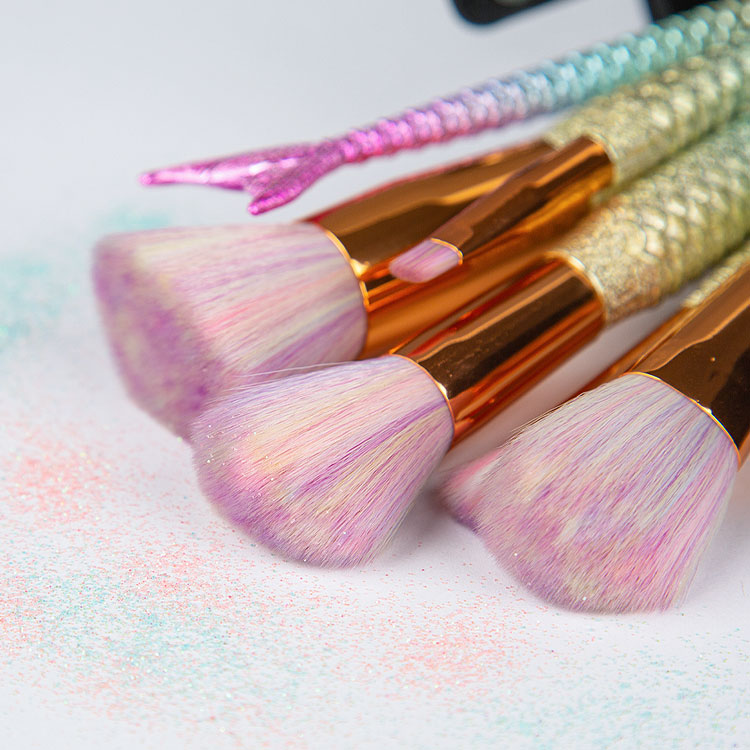 5 Pcs-set Gradient Color Mermaid Makeup Brushes
