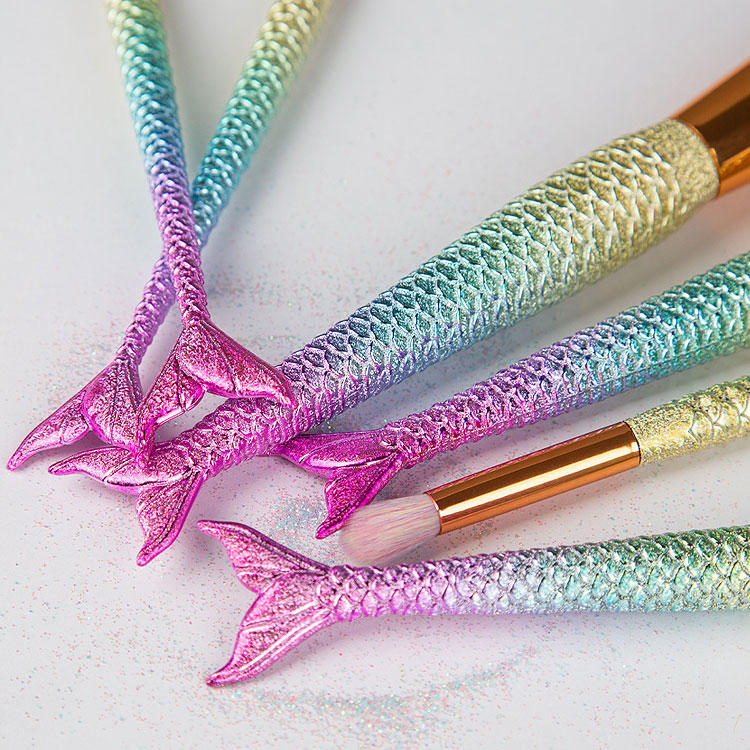 5 Pcs-set Gradient Color Mermaid Makeup Brushes