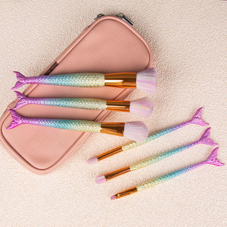 5 Pcs-set Gradient Color Mermaid Makeup Brushes