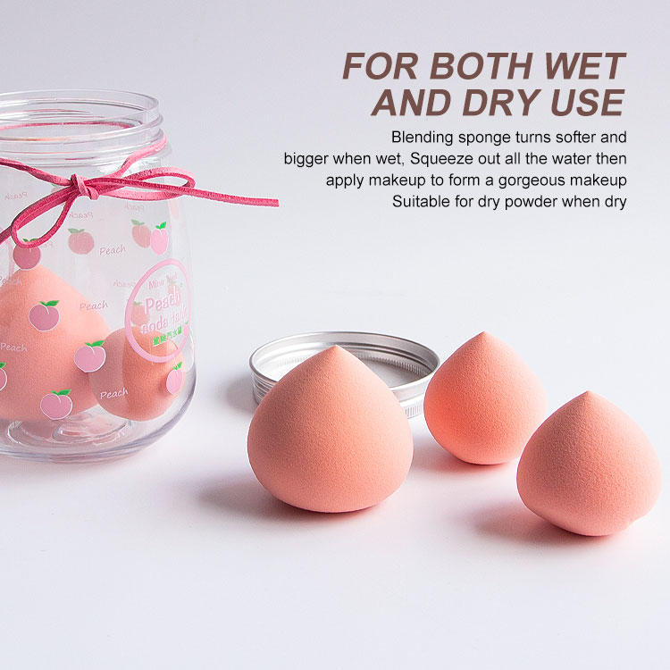 Wet and Dry Beauty Egg 4-pcs Sets Makeup Sponge with Plastic Bottle