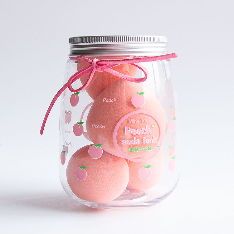 Wet and Dry Beauty Egg 4-pcs Sets Makeup Sponge with Plastic Bottle