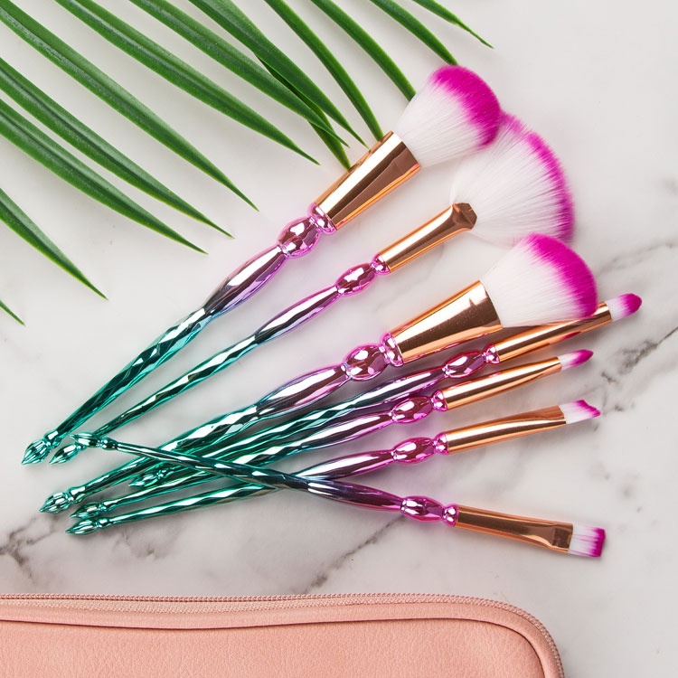Unicorn Multifunctional Fan Makeup Brush Set with Makeup Bag