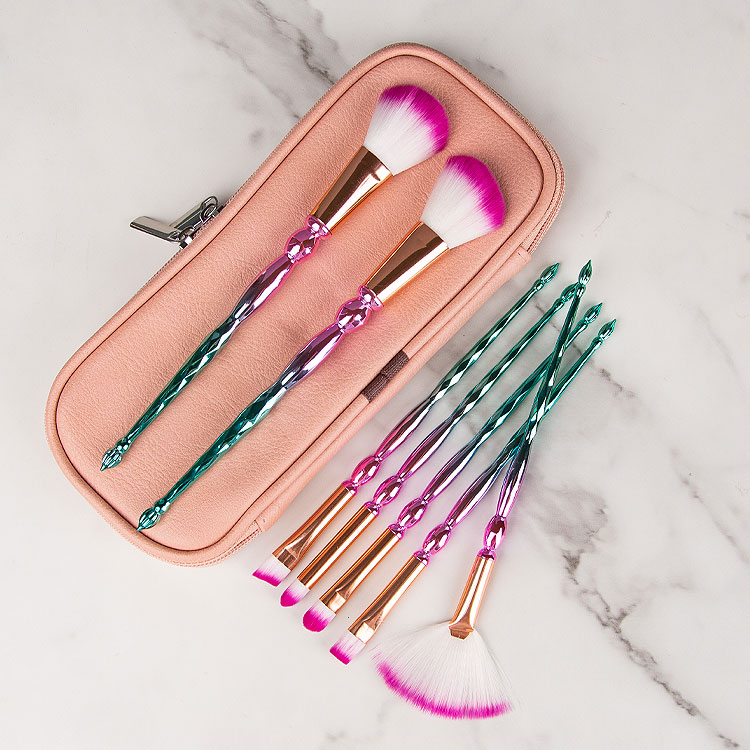 Unicorn Multifunctional Fan Makeup Brush Set with Makeup Bag