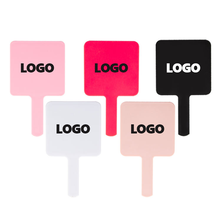 Custom Logo Portable Cute Square Handheld Makeup Mirror