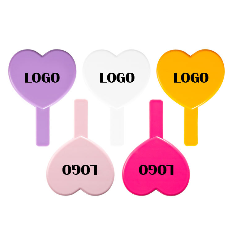 Heart Shape Plastic Hand Mirror Makeup Vanity Mirror For Girls
