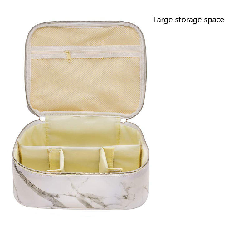 Large Capacity Portable PU Marbling Makeup Organizer Bag