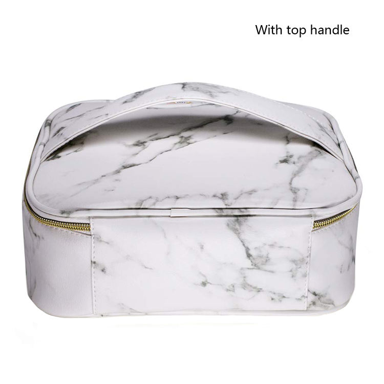 Large Capacity Portable PU Marbling Makeup Organizer Bag