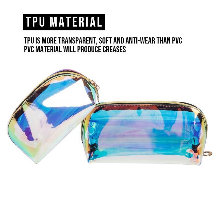TPU PVC Material Custom Logo Transparent Makeup Bag For Woman