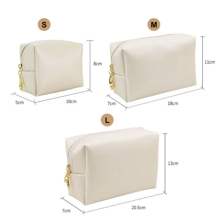 Nylon Lining PU Leather Travel Cosmetic Bag Wash Bag