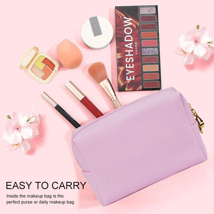 Nylon Lining PU Leather Travel Cosmetic Bag Wash Bag