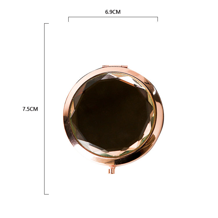 Metal Diamond Clamshell Folding Double-sided Mirror Girls Pocket Mirror