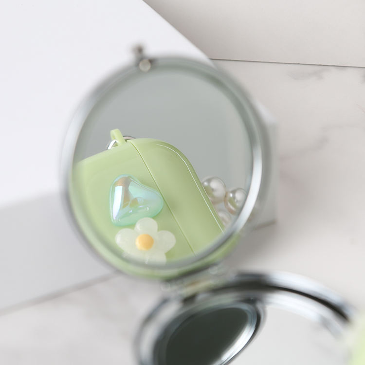 Handheld Small Round Mirror Pocket Folding Makeup Metal Mirror