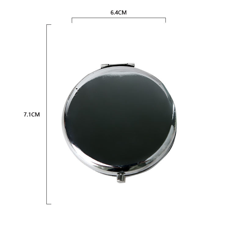 Handheld Small Round Mirror Pocket Folding Makeup Metal Mirror