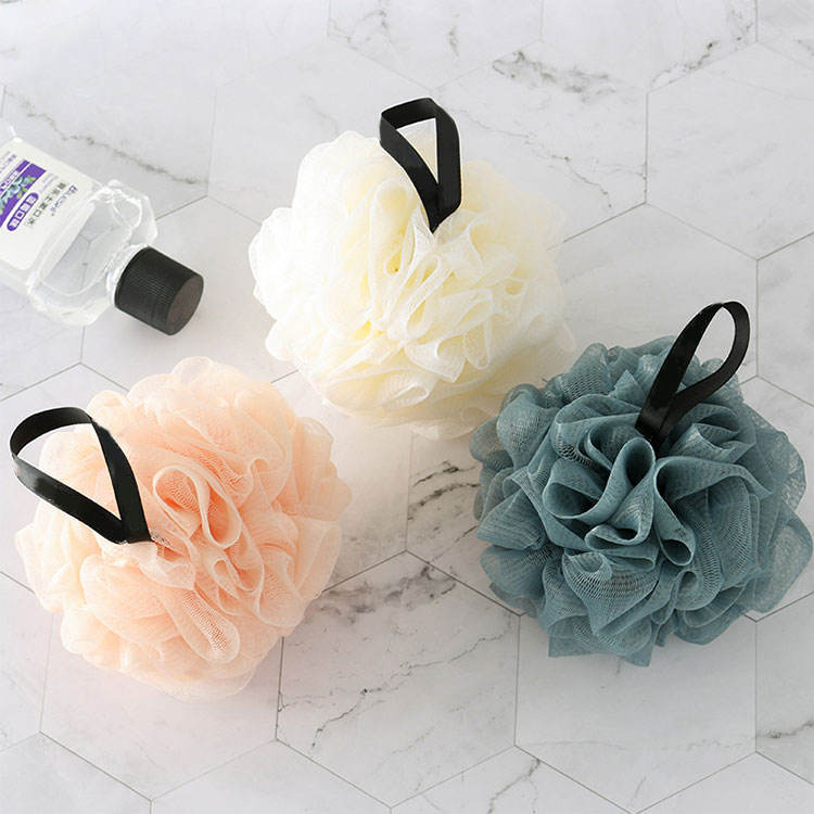 Single Color Soft Bathroom Bath Ball Bath Foaming Flower Bathing Sponge
