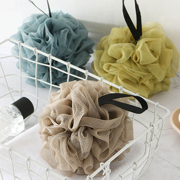 Single Color Soft Bathroom Bath Ball Bath Foaming Flower Bathing Sponge