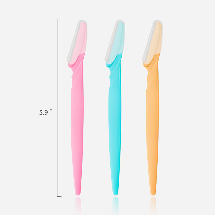 3pcs Suction Card Mounted Tooth Stainless Steel Eyebrow Shaving Knife Set