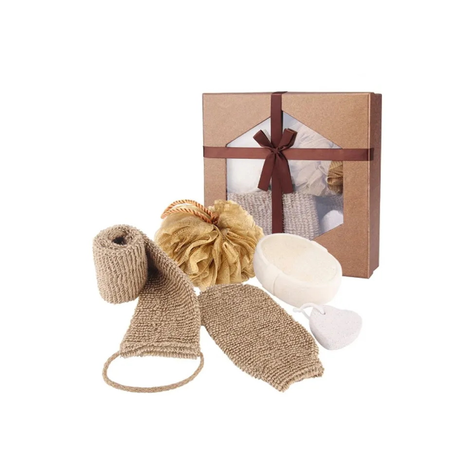 Bath Cleaning Wash Care Set Bath Ball Sponge Scrub Bathing Towel Gift Box Set