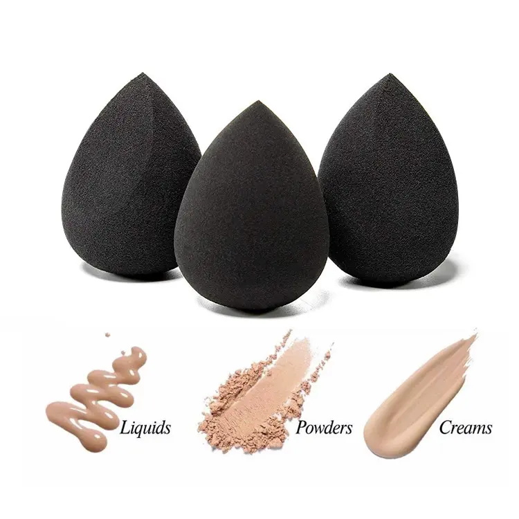 Wet and Dry Dual Use Gourd Makeup Puff Black Water Drop Sponge Beauty Egg