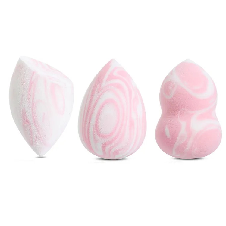 Hydrophilic Marbling Two-color Powder Puff Water Droplet Diagonal Cut Makeup Egg
