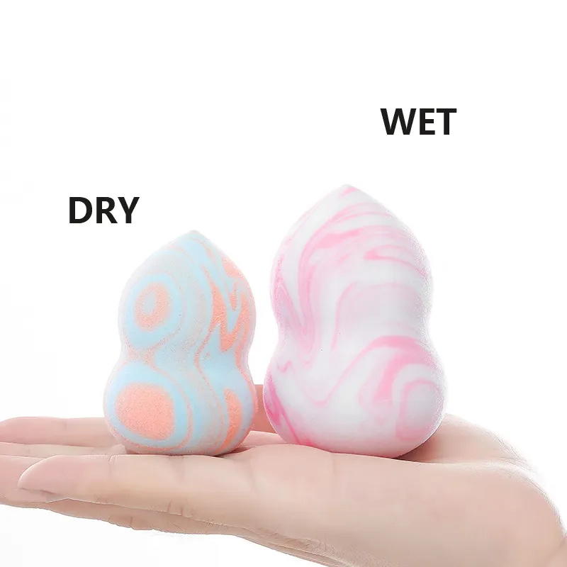 Hydrophilic Marbling Two-color Powder Puff Water Droplet Diagonal Cut Makeup Egg