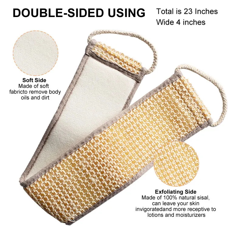 Adult Scrub Bath Towel Long Double-Sided Back Rub Strip