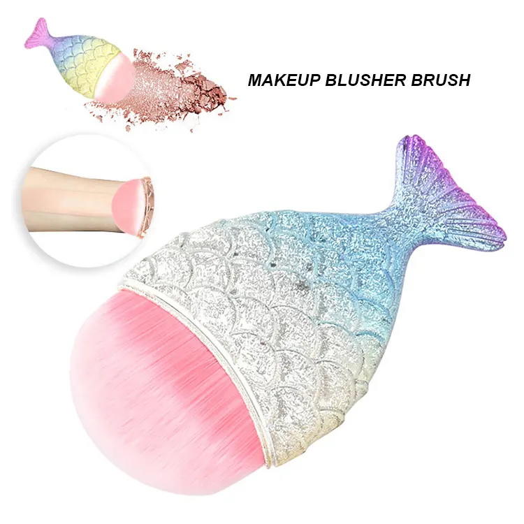 Single beauty fishtail makeup brush gradual color powder base brush