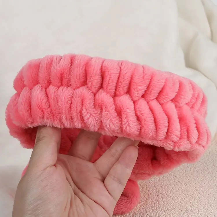 Plush Pearl Corset Headband Cute Bow Makeup Wash Headband