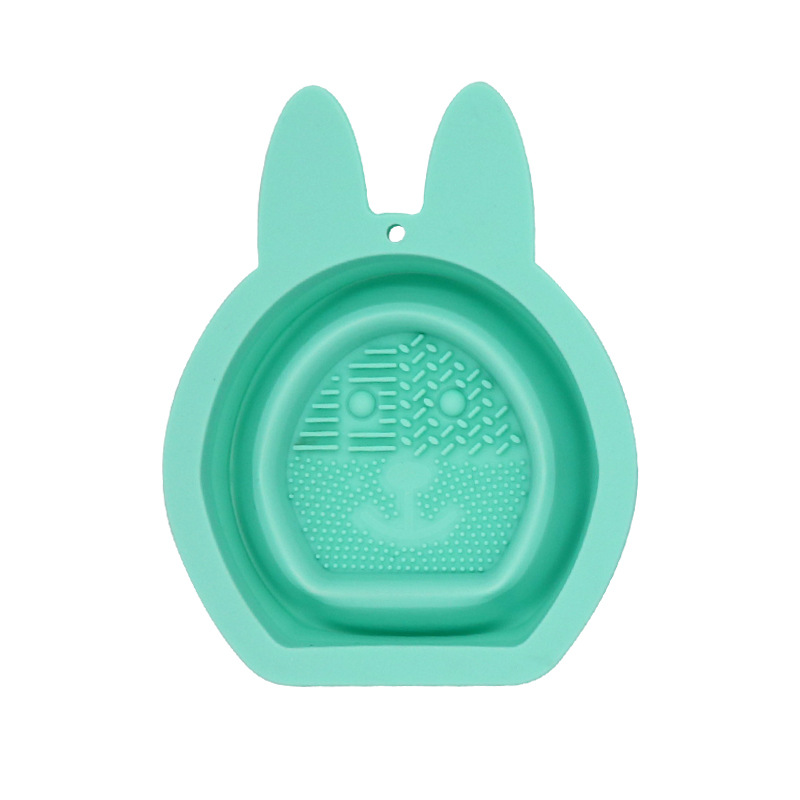 Silicone Rabbit Folding Wash Bowl Cleaning Powder Puff Brush Cleaner pad