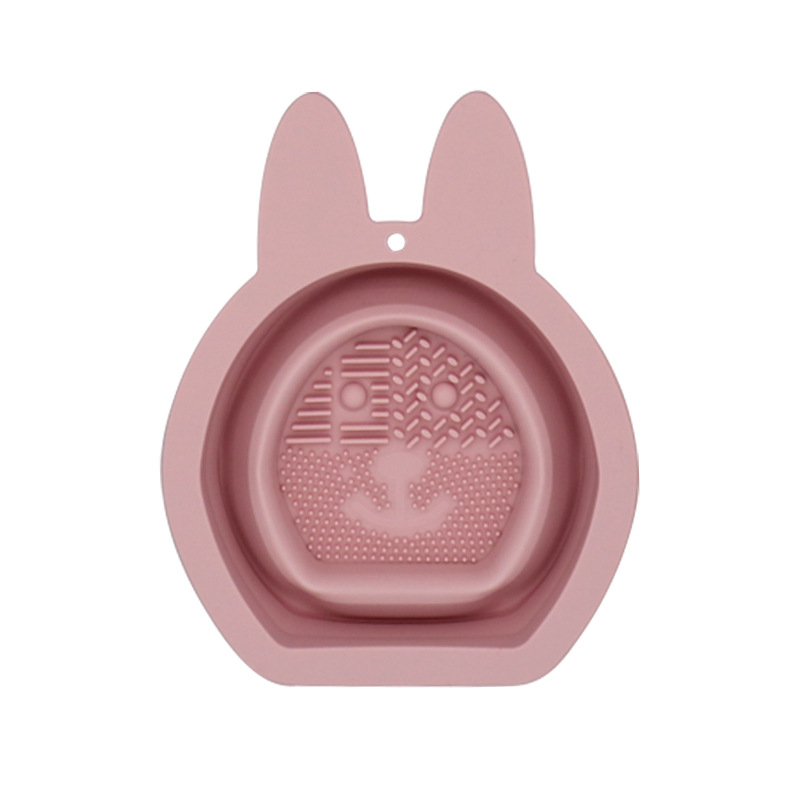 Silicone Rabbit Folding Wash Bowl Cleaning Powder Puff Brush Cleaner pad