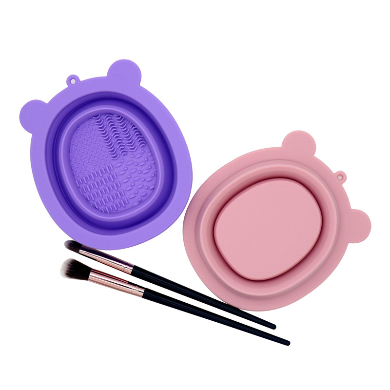 Silicone Makeup Brush Wash Brush Bowl Cleaning Beauty Tool Folding Bowl