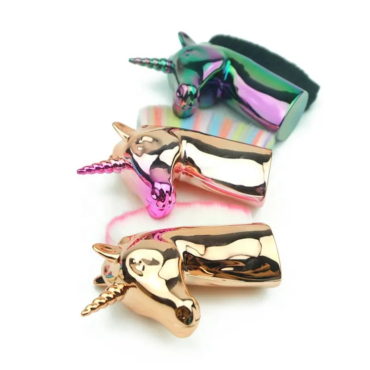Rose Gold Colorful Loose Brush Horse Head Unicorn Makeup Sweep Brush