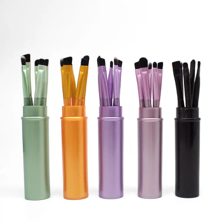 5pcs Canister Makeup Brush Eyeshadow Concealer Eyebrow Lip Brush