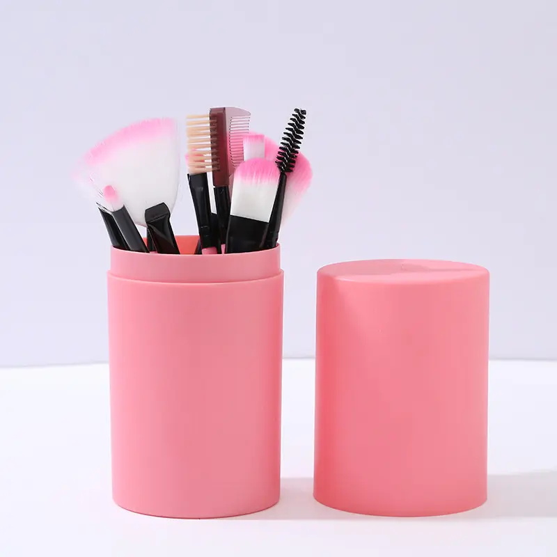 Soft Hair 12pcs Barrels Makeup Tools Portable Full Set Eyeshadow Blush Lip Brush