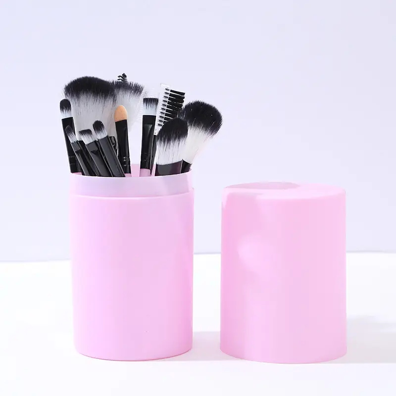 Soft Hair 12pcs Barrels Makeup Tools Portable Full Set Eyeshadow Blush Lip Brush