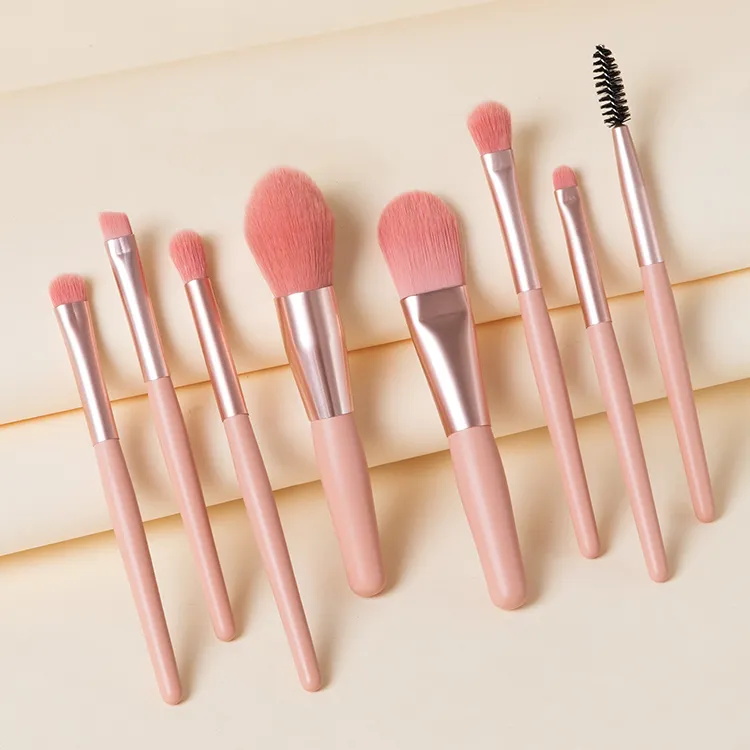 8pcs Mini Makeup Brush Super Soft Portable Beauty Brush Full Set with Bag