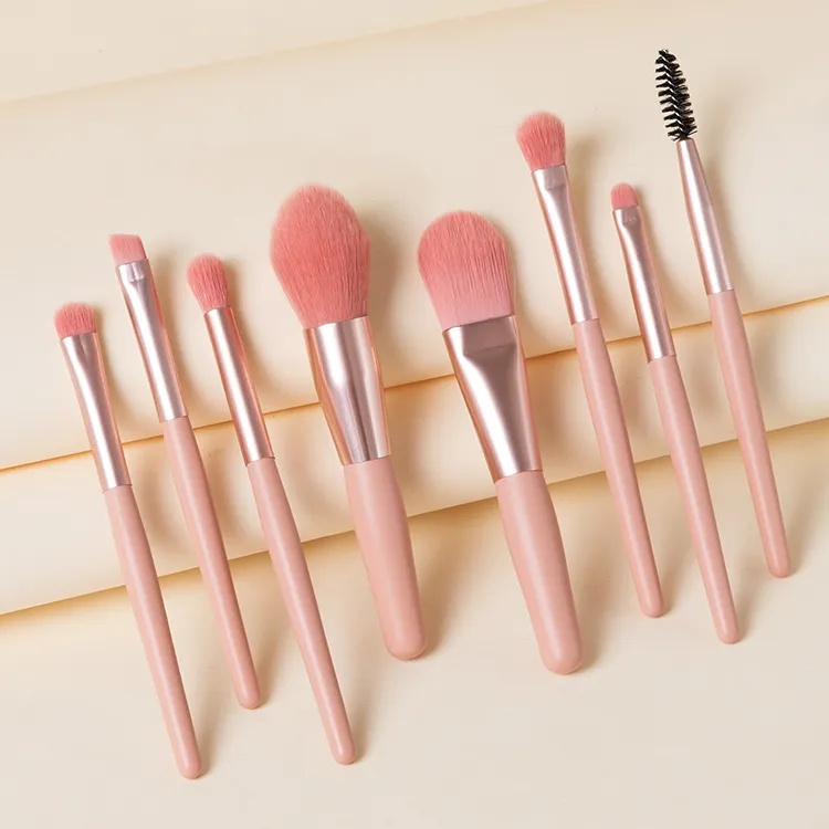 8pcs Mini Makeup Brush Super Soft Portable Beauty Brush Full Set with Bag